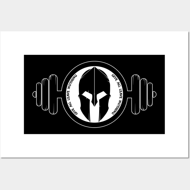 Spartan Barbell Logo for Men Women & Weightlifters Wall Art by Vermilion Seas